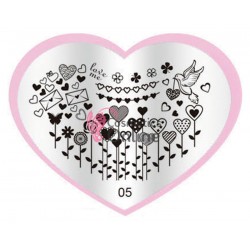 Matrita de Unghii din metal inima 7,1x5,6cm Heart 05
